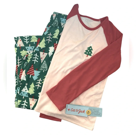 CAT & JACK Trees Girls Size M/8 PJ BNWT - Picture 1 of 5